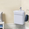 RAK-Resort 450mm Wall Hung Corner Vanity Unit - Matt White