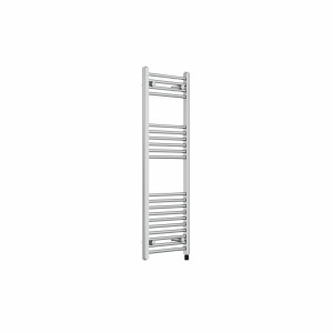 Bergen 1200 x 400mm Straight Chrome Prefilled Electric Heated Towel Rail