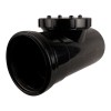 Soil Push Fit 110mm Single Socket Access Pipe Black