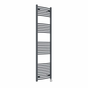 Fjord 1800 x 500mm Curved Anthracite Thermostatic Touch Control Electric Heated Towel Rail