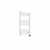 Bergen 1000 x 600mm Straight White Thermostatic Touch Control Electric Heated Towel Rail