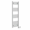 Fjord 1400 x 400mm Curved Chrome HEC Thermostatic Electric Heated Towel Rail