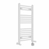 Bergen 800 x 400mm Dual Fuel Straight White Thermostatic Electric Heated Towel Rail