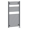 Bergen 1200 x 600mm Straight Grey Thermostatic Electric Heated Towel Rail