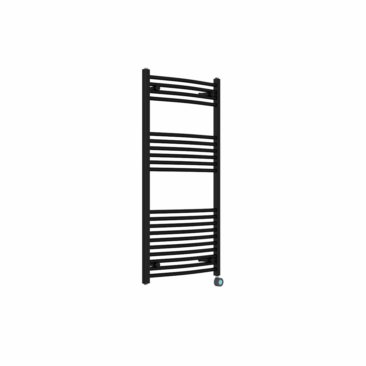 Fjord 1200 x 600mm Curved Black Thermostatic Touch Control Wifi Electric Heated Towel Rail