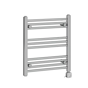 Bergen 600 x 540mm Straight Chrome Thermostatic Electric Heated Towel Rail