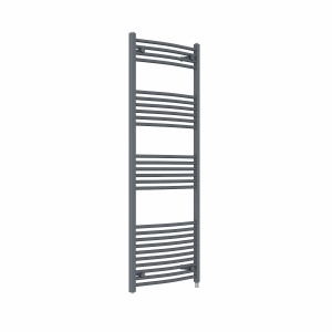Fjord 1600 x 600mm Curved Anthracite Prefilled Electric Heated Towel Rail