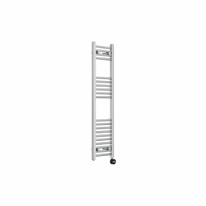 Bergen 1200 x 300mm Straight Chrome Thermostatic Touch Control Electric Heated Towel Rail