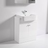 Gloss White Vanity Unit Basin Floor Standing 667mm