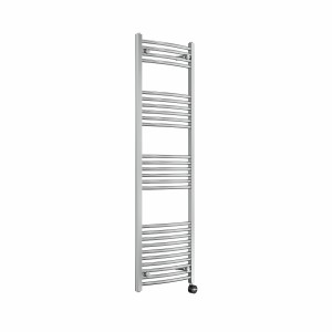 Fjord 1600 x 500mm Curved Chrome Thermostatic Touch Control Electric Heated Towel Rail