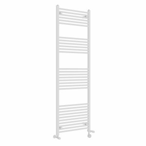 Bergen 1800 x 600mm Dual Fuel Straight White Thermostatic Electric Heated Towel Rail