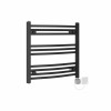 Fjord 600 x 600mm Curved Black HEC Thermostatic Electric Heated Towel Rail