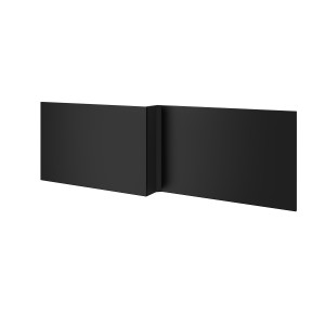 Calm Matt Black 1700mm Wooden L Shape Shower Bath Front Panel