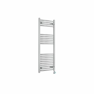Fjord 1200 x 500mm Curved Chrome Thermostatic Touch Control Wifi Electric Heated Towel Rail