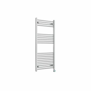 Bergen 1200 x 600mm Straight Chrome Thermostatic Touch Control Electric Heated Towel Rail
