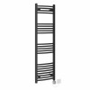 Fjord 1400 x 400mm Curved Black HEC Thermostatic Electric Heated Towel Rail