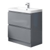 Serene II 800mm Gloss Grey Basin and Drawer Floor Standing Vanity Unit