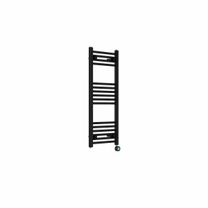 Bergen 1000 x 400mm Straight Black Thermostatic Touch Control Wifi Electric Heated Towel Rail