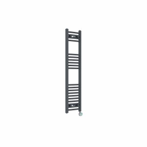 Fjord 1200 x 300mm Curved Anthracite Thermostatic Touch Control Electric Heated Towel Rail