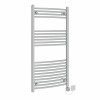 Fjord 1200 x 600mm Curved Chrome HEC Thermostatic Electric Heated Towel Rail