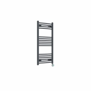 Fjord 1000 x 500mm Curved Anthracite Thermostatic Touch Control Electric Heated Towel Rail
