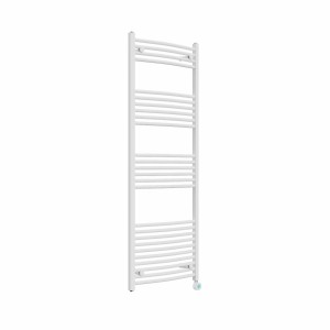 Fjord 1600 x 600mm Curved White Thermostatic Touch Control Wifi Electric Heated Towel Rail