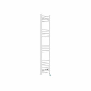 Fjord 1400 x 300mm Curved White Thermostatic Touch Control Electric Heated Towel Rail