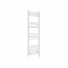 Fjord 1400 x 500mm Curved White Thermostatic Touch Control Electric Heated Towel Rail