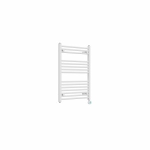 Bergen 800 x 600mm Straight White Thermostatic Touch Control Electric Heated Towel Rail