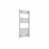 Fjord 1200 x 600mm Curved Chrome Prefilled Electric Heated Towel Rail