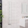 Kristiansund 1250 x 500mm Round White Designer Heated Towel Rail