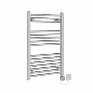 Bergen 800 x 500mm Straight Chrome HEC Thermostatic Electric Heated Towel Rail