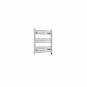 Fjord 600 x 600mm Curved Chrome Prefilled Electric Heated Towel Rail