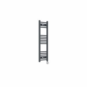 Fjord 1000 x 300mm Curved Anthracite Thermostatic Touch Control Electric Heated Towel Rail