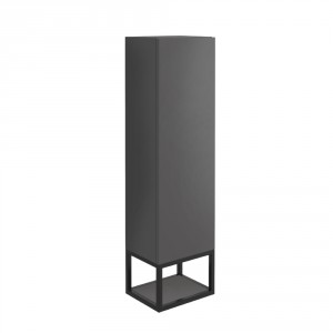 Reid Wall Mounted Storage Unit with Black Frame and Shelf - Matt Grey