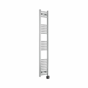 Fjord 1600 x 300mm Curved Chrome Thermostatic Wifi Control Electric Heated Towel Rail