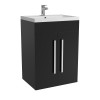Calm Matt Black 600mm Freestanding Vanity Unit & Basin