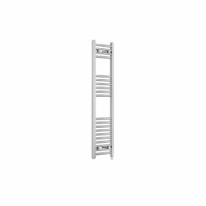 Fjord 1200 x 300mm Curved Chrome Prefilled Electric Heated Towel Rail
