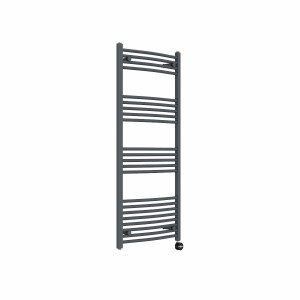 Fjord 1400 x 600mm Curved Anthracite Thermostatic Touch Control Electric Heated Towel Rail