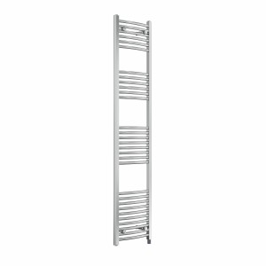 Fjord 1800 x 400mm Curved Chrome Prefilled Electric Heated Towel Rail