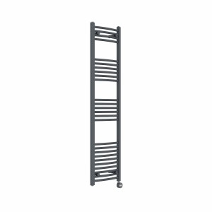 Fjord 1600 x 400mm Curved Anthracite Thermostatic Touch Control Electric Heated Towel Rail