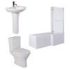 Fresh Curved Modern Bathroom Suite with L-Shape Shower Bath - Choice of Sizes