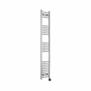 Fjord 1600 x 300mm Curved Chrome Thermostatic Touch Control Electric Heated Towel Rail