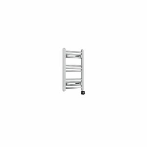 Fjord 600 x 400mm Curved Chrome Thermostatic Touch Control Electric Heated Towel Rail