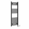 Fjord 1200 x 400mm Curved Black HEC Thermostatic Electric Heated Towel Rail