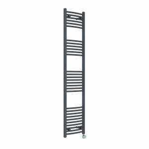 Fjord 1800 x 400mm Curved Anthracite Thermostatic Touch Control Electric Heated Towel Rail