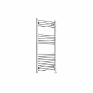 Bergen 1200 x 600mm Straight Chrome Thermostatic Touch Control Wifi Electric Heated Towel Rail