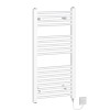 Bergen 900 x 450mm Straight White Electric Heated Towel Rail