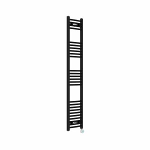 Fjord 1600 x 300mm Curved Black Thermostatic Touch Control Electric Heated Towel Rail