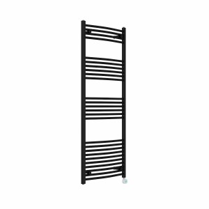 Fjord 1600 x 600mm Curved Black Thermostatic Touch Control Wifi Electric Heated Towel Rail